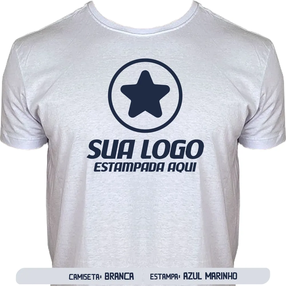 Camiseta Branca Personalizada para Empresas, Festas e Eventos - Frente